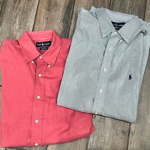 Polo Ralph Lauren Oxford Men’s L Button Down Shirts Pink Blake & Yarmouth Lot